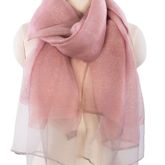 SAACHI Artist Handcrafted 100% Silk Sparkle Sheer Blush with Gold Threads - Picture 2 of 4